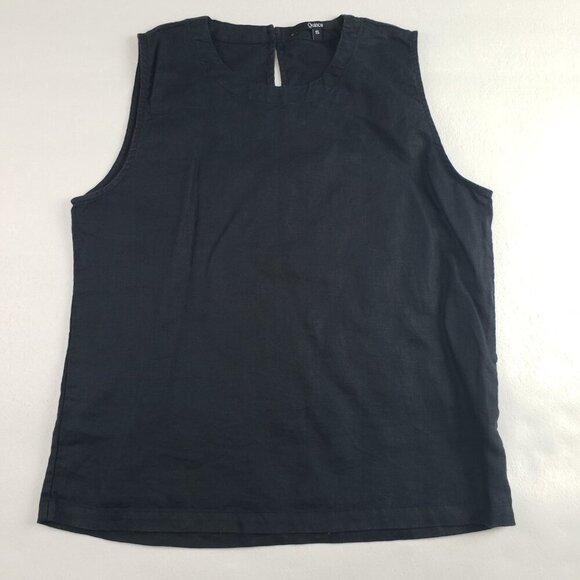 Quince 100% Linen Sleeveless Tank Top Womens Small Black Lagenlook Europe Shirt - Picture 1 of 9